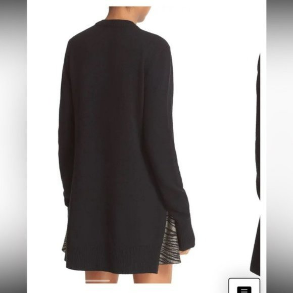 A.L.C. Black Jonathan merino wool   cashmere ribbed hem tunic sweater XS - Picture 2 of 7